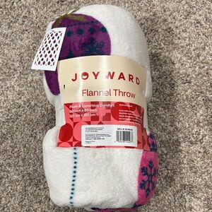 White and Purple Flannel Throw